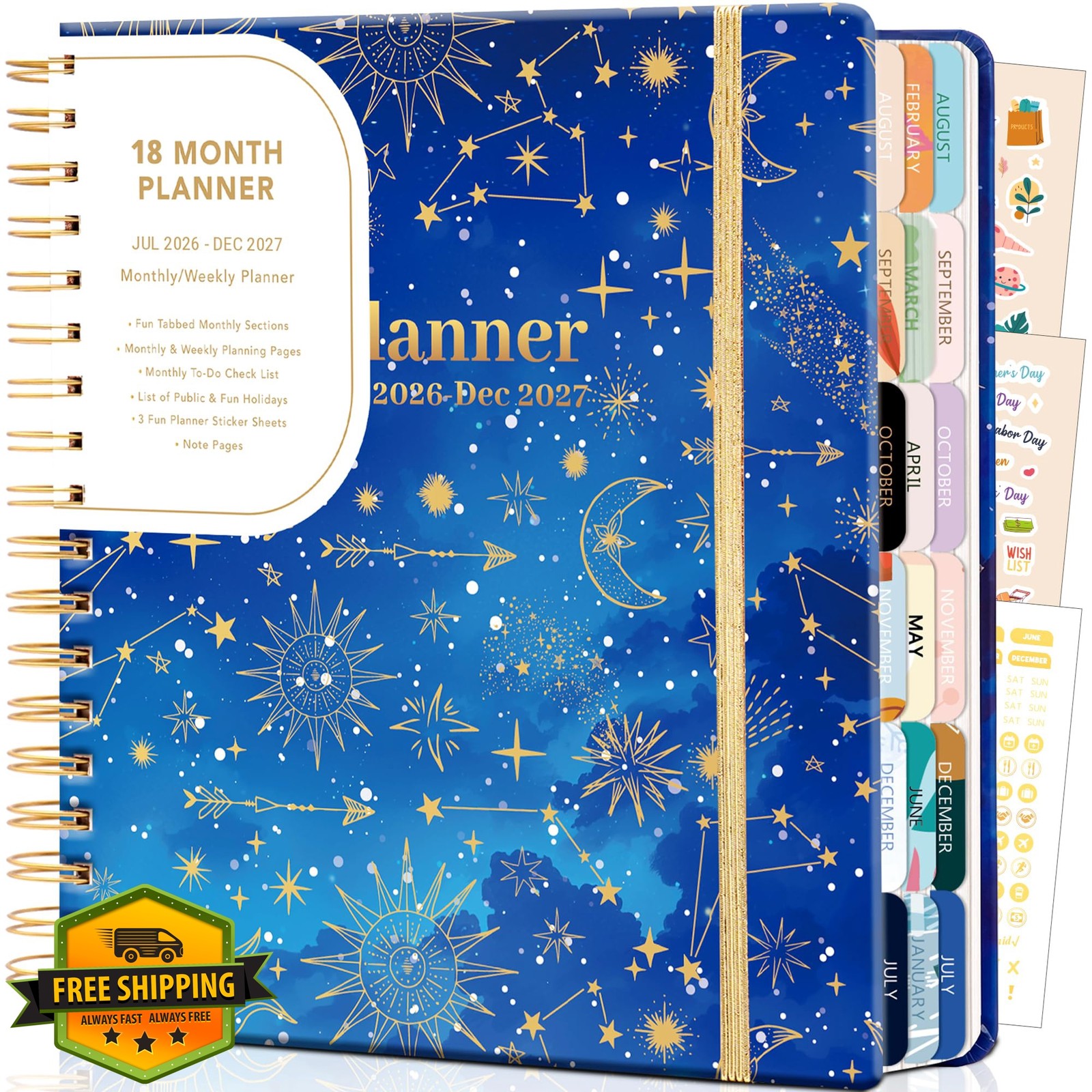 CAGIE Planner 2026-27 Blue Starry Sky 8.3″