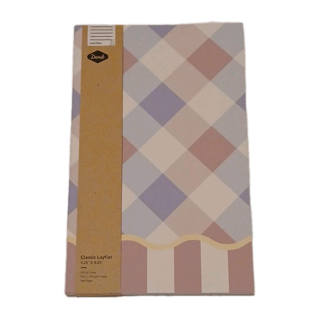 Denik Classic Layflat Notebook Pastel Plaid Cover 5.25″ X 8.25″ 144 Pages New