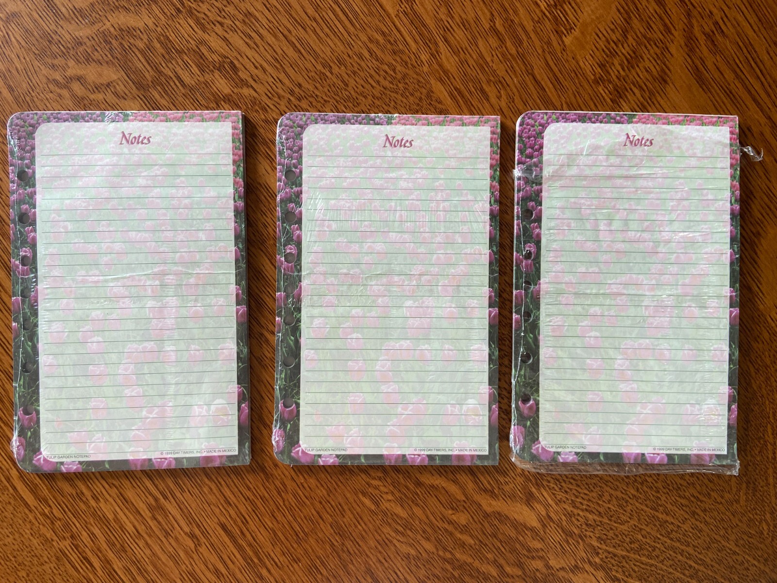 3 Acco DAY-TIMER Designer Note Pads 2 pads of 24 sheets Tulip Garden Item 14209