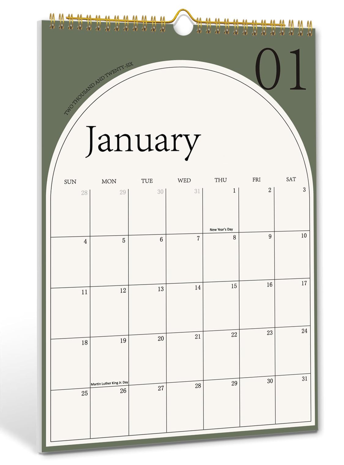 2026 Wall Calendar, Large Calendar from January 2026 – June 2027, arched door