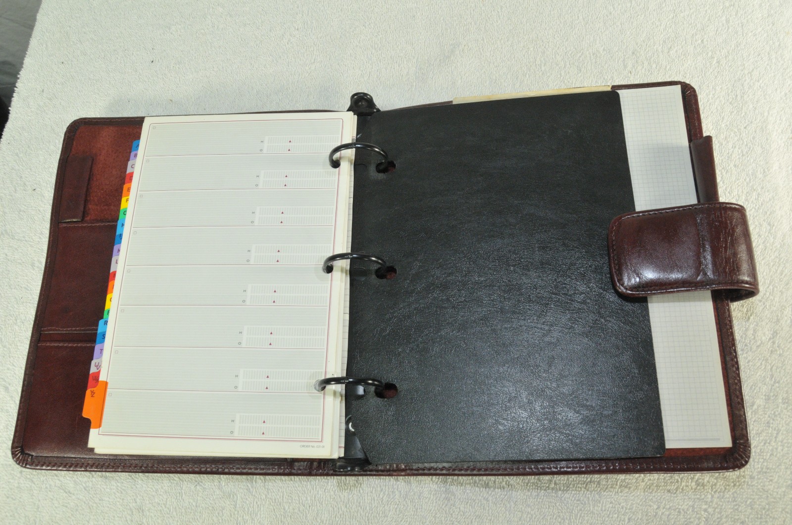 Harper House Genuine Leather 3-Ring Planner Binder Burgundy