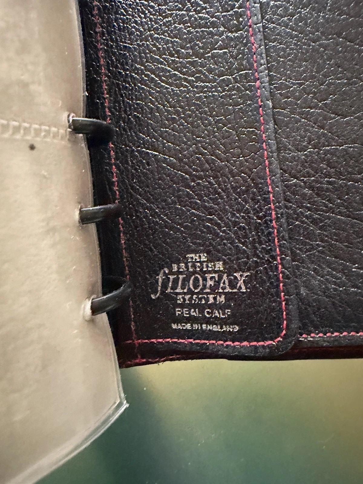 NOS 1985 Filofax “British Filofax System” Calf Leather Made In England Deadstock