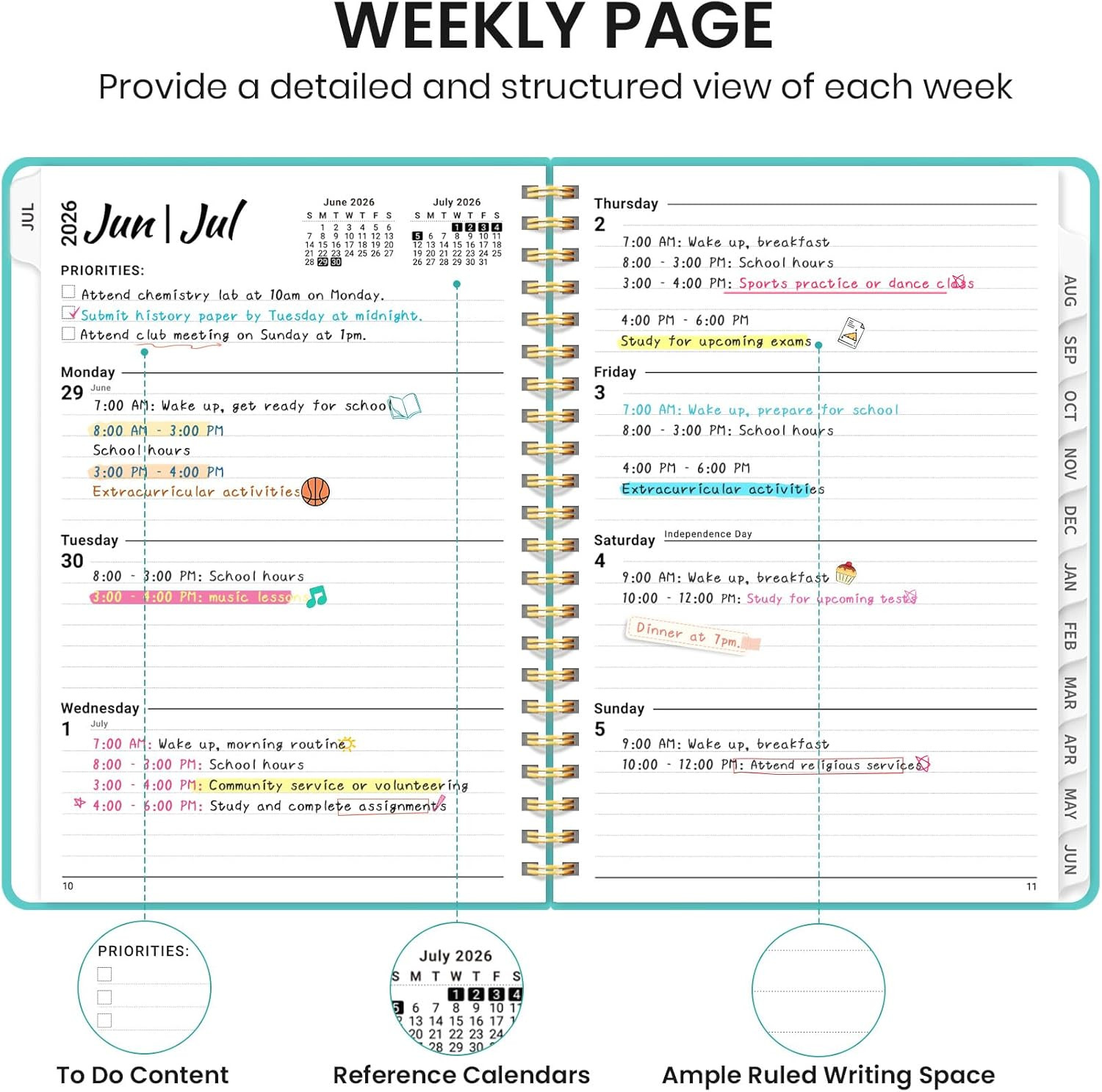 Planner 2026-2027 for Women & Men, Academic Monthly and Weekly Calendar Planner,