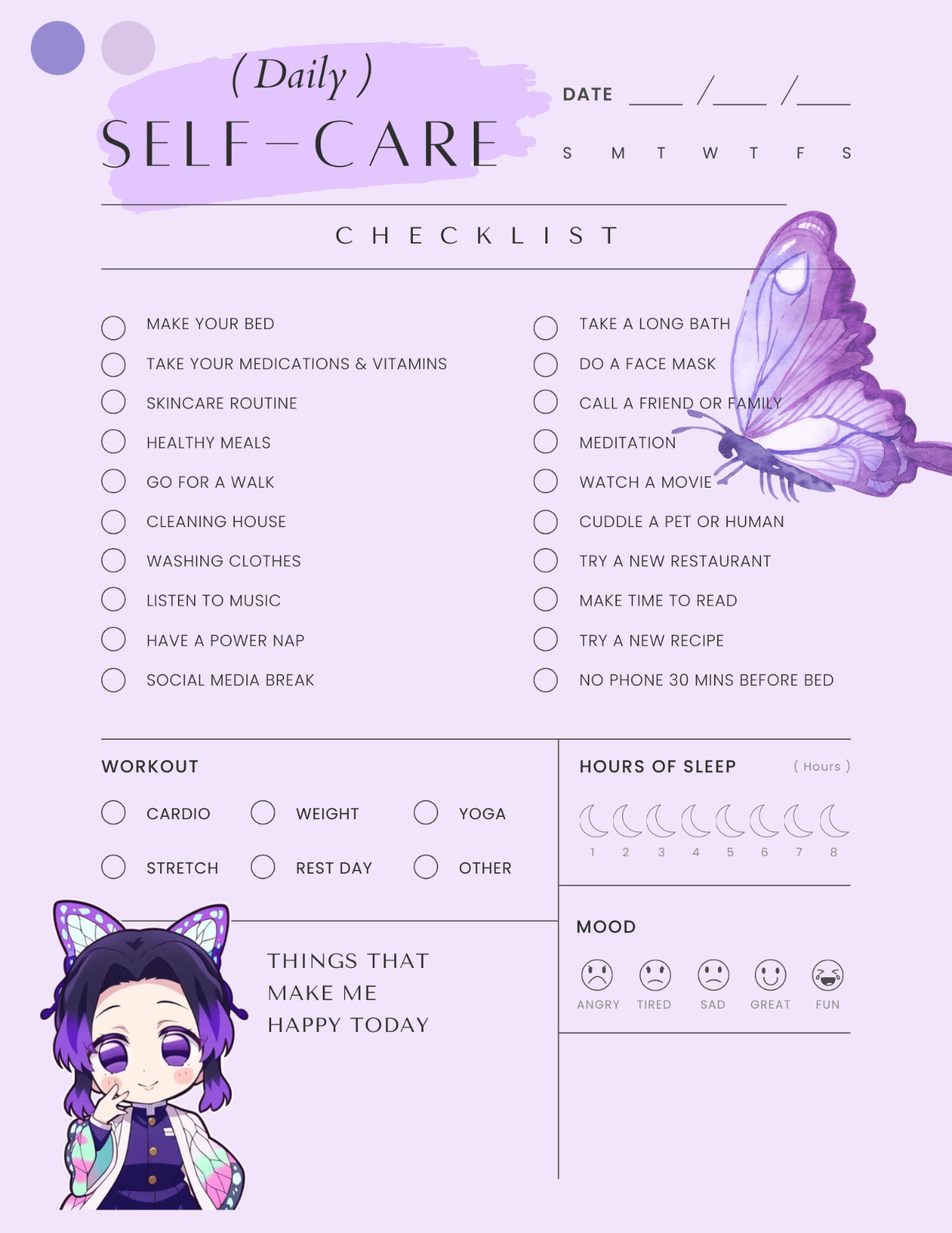 Demon Slayer Printable Digital Planner/Anime Printable Digital Planner
