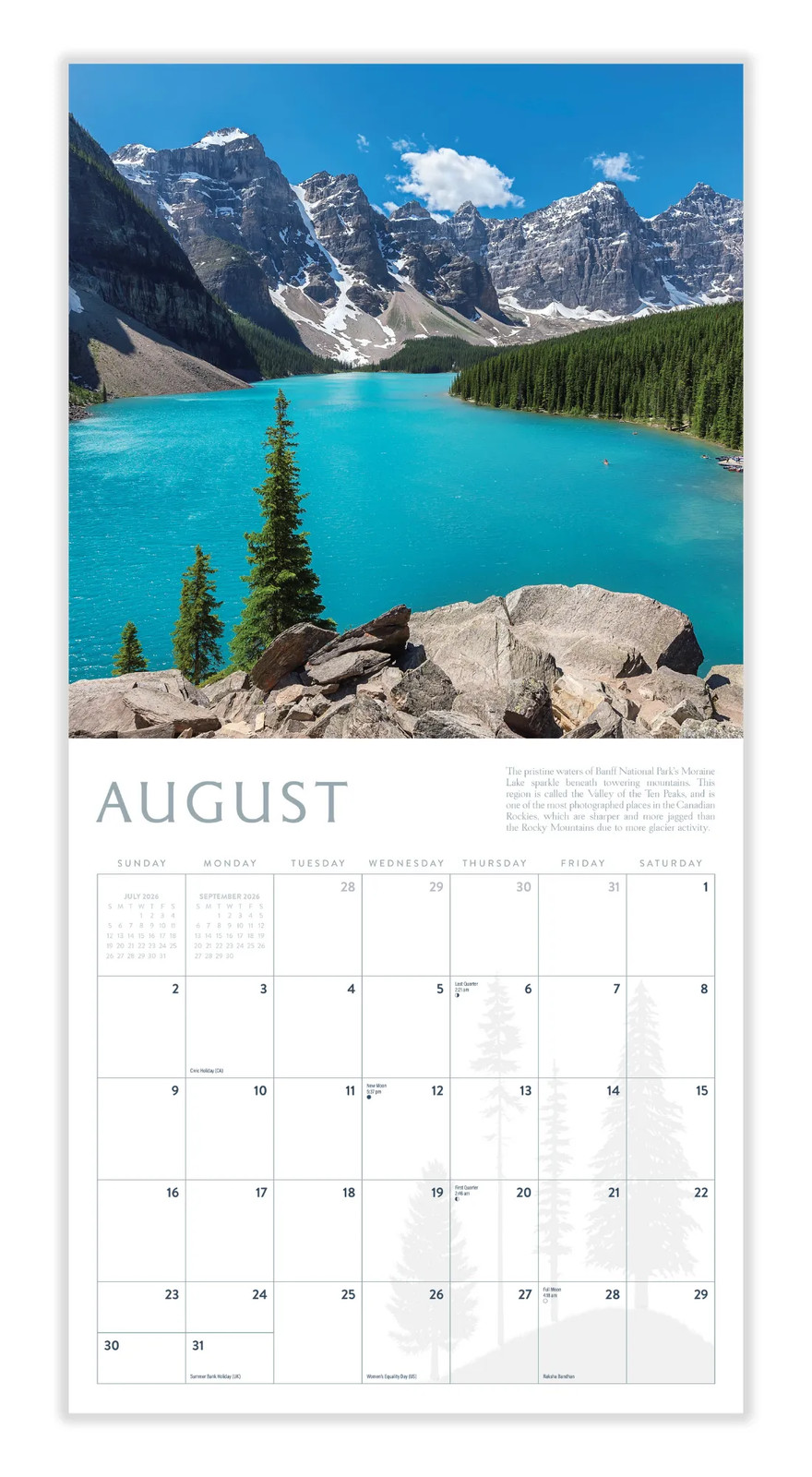 Mountains Calendar 2026 | 12″ x 24″ 12 Month | Marble City Press
