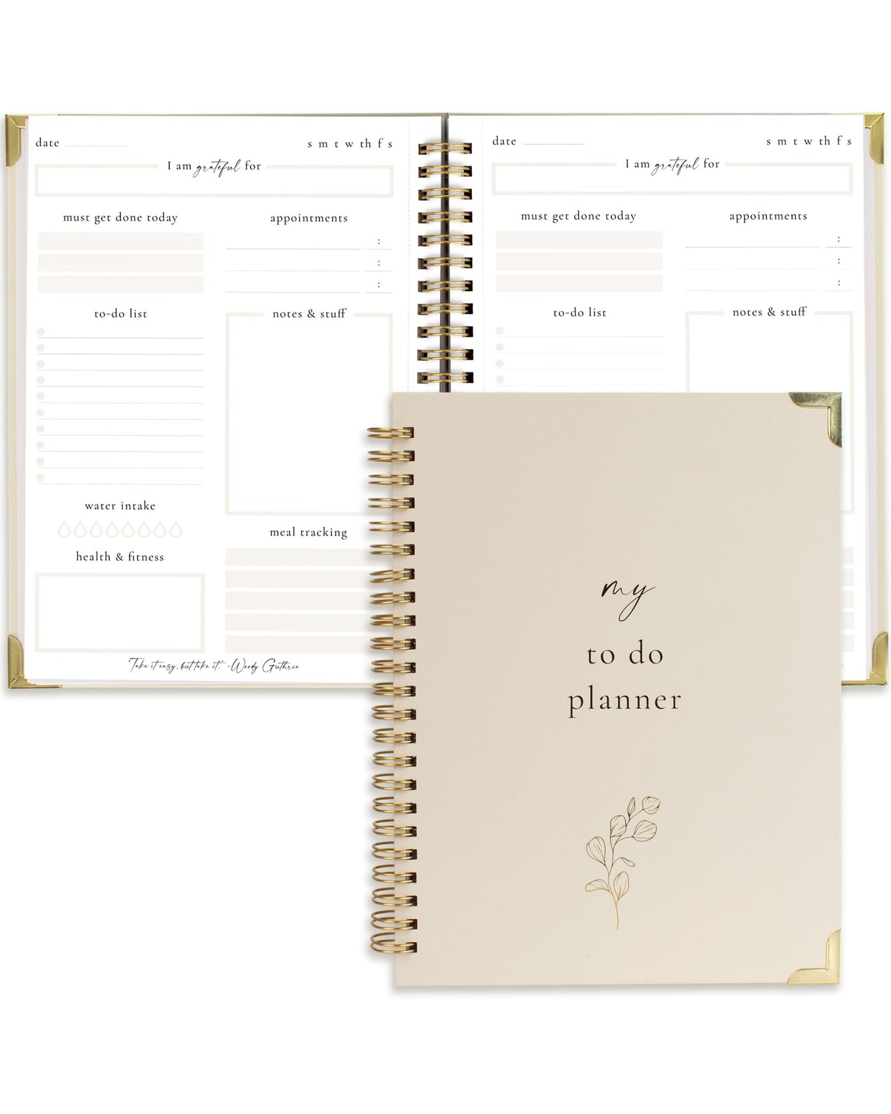 Beautiful To Do List Notebook 2026 (8.5 x 6.4 inches X 8.5 inches, Beige