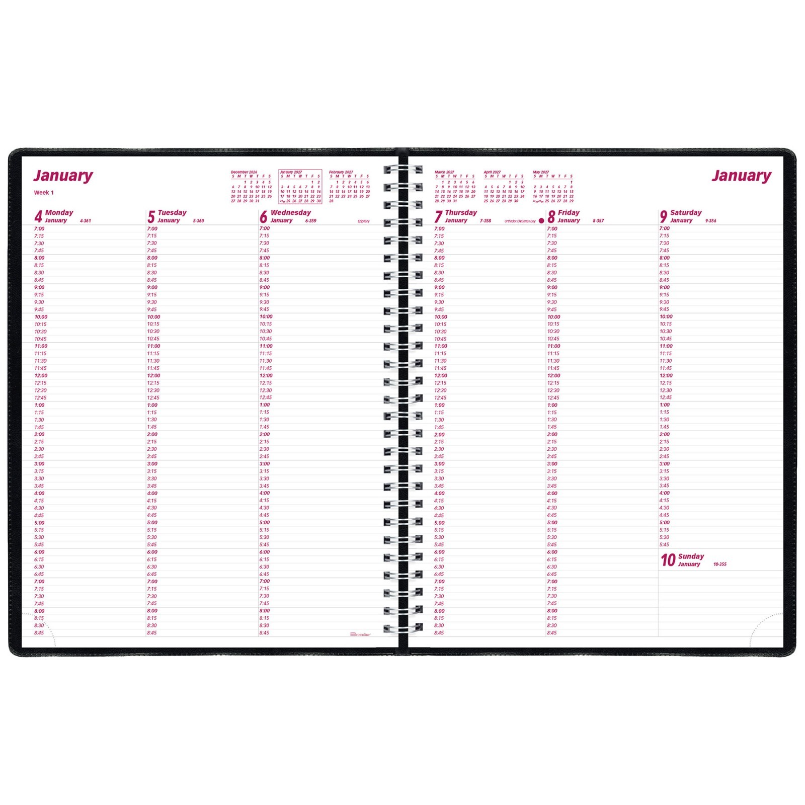 2025 Brownline CB950.BLK Weekly Appointment Book, 8-1/2 x 11″