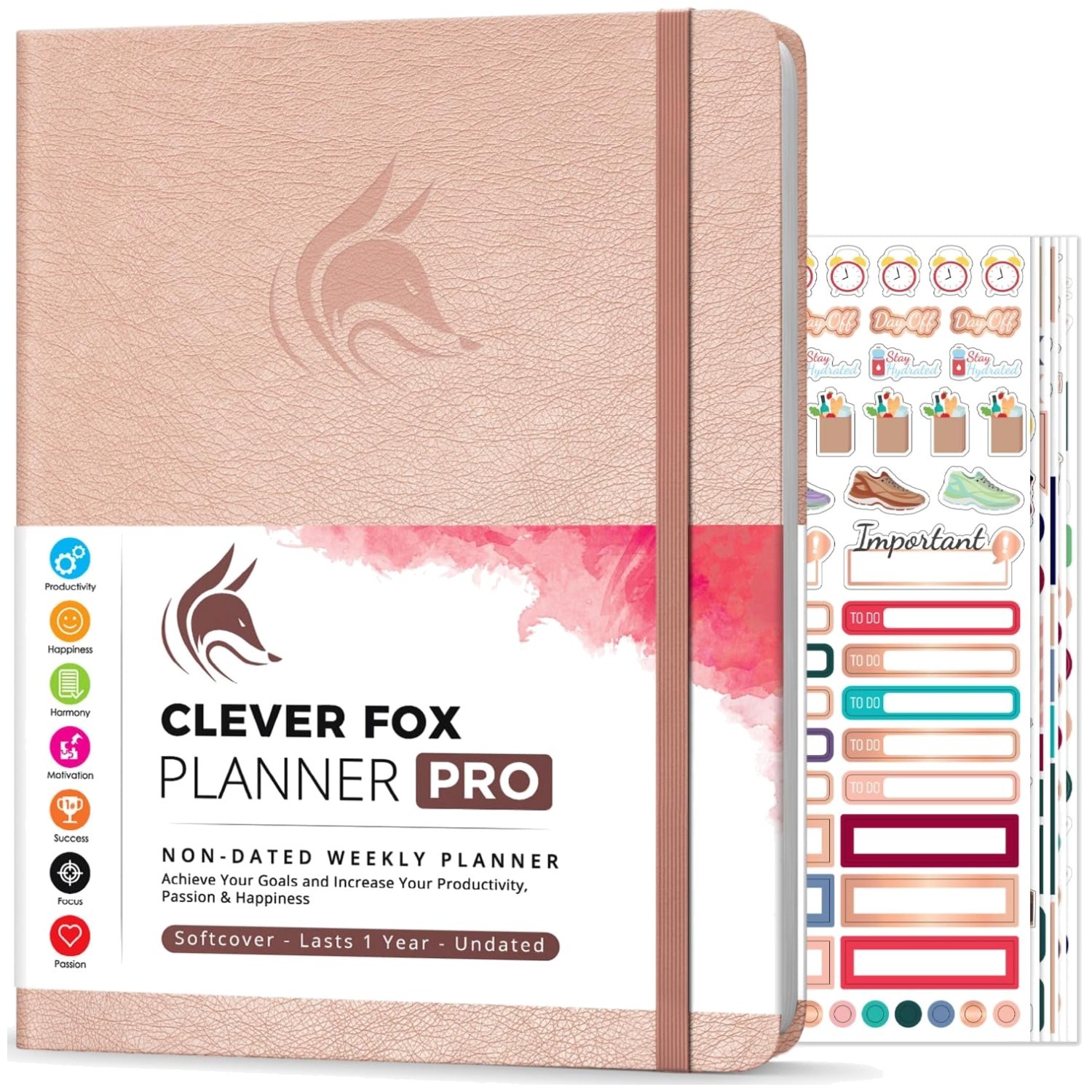 Undated Weekly & Monthly Planner – 8.5×11″ – Rose Gold