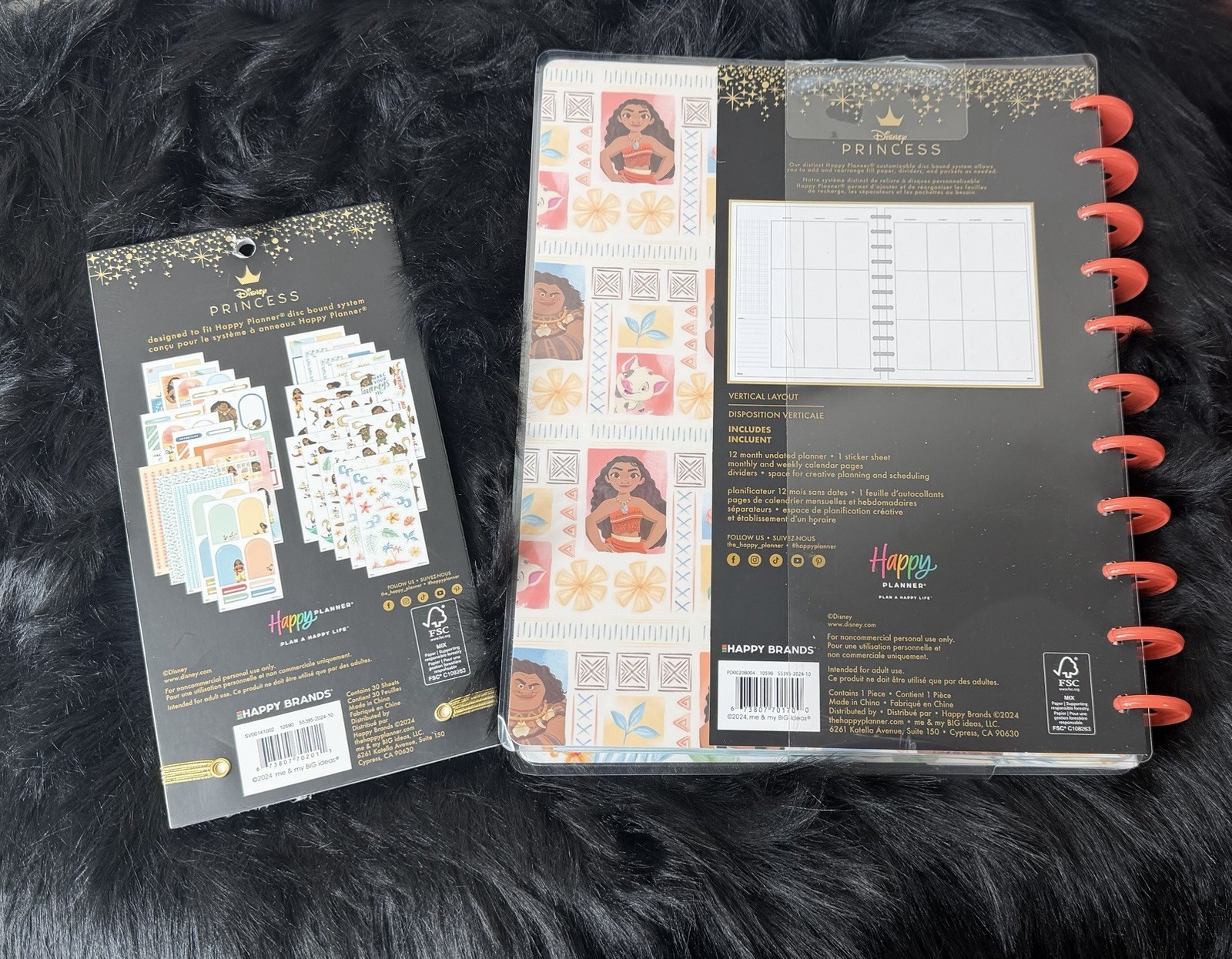 The Happy Planner Disney Moana Big 12 Month Undated /Monthly Vertical W/STICKERS