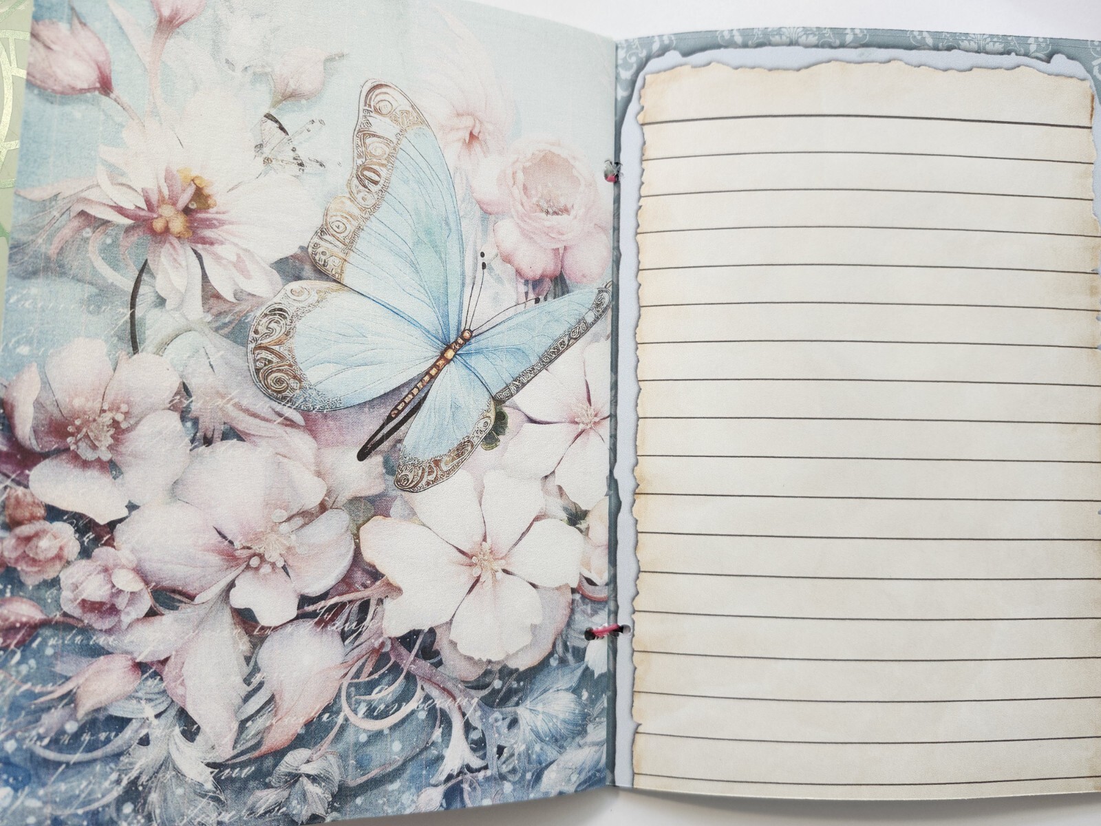 Junk Journal Booklet “BEAUTIFUL BUTTERFLIES” HANDMADE Cards, Pockets, Ephemera