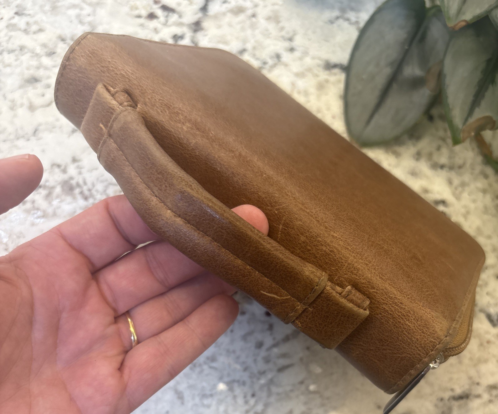 Franklin Covey? Compact Brown Leather Planner Organizer Wallet Binder READ