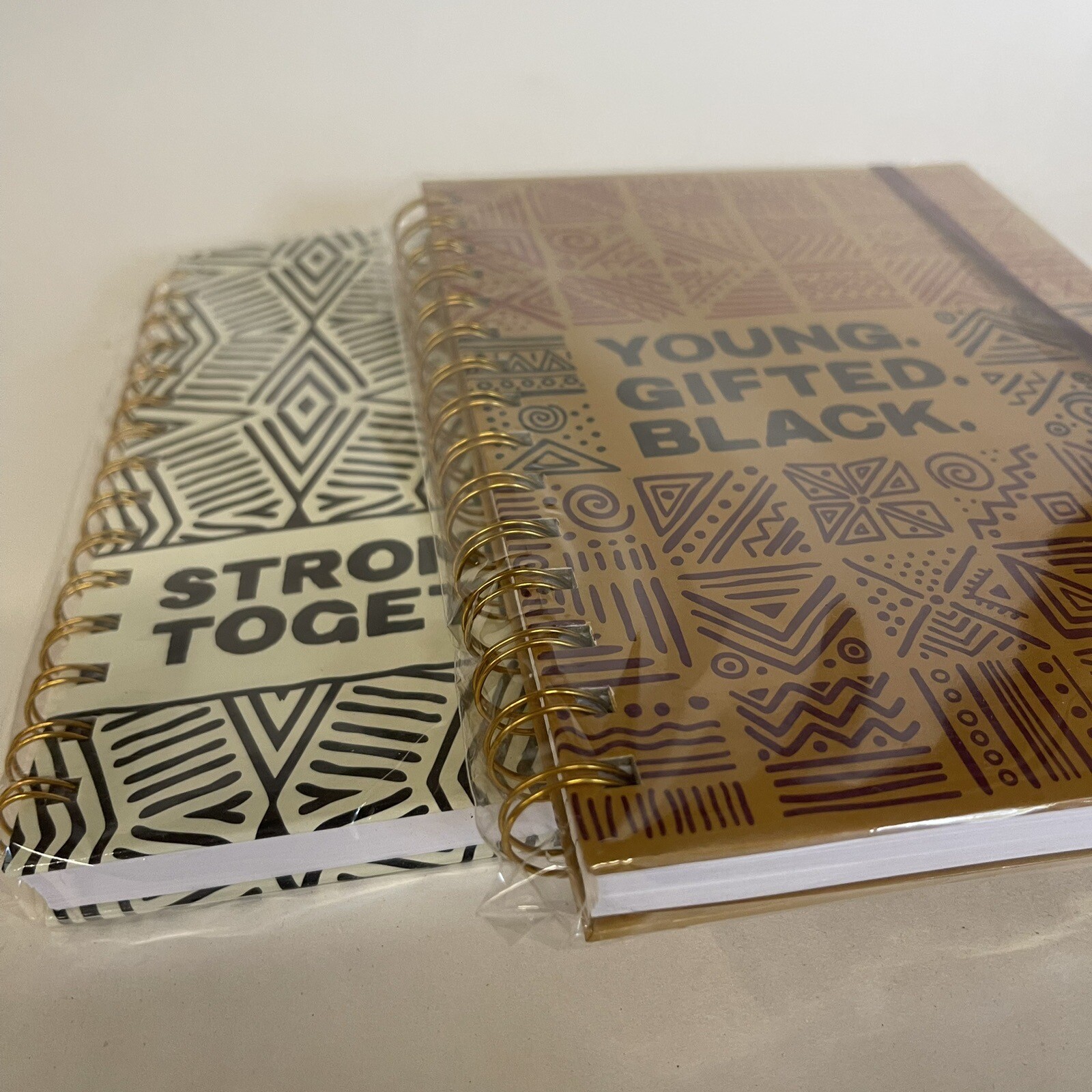 2 Black Lives Matter, 6×8” Notebooks 100 Pages, Abstract patterns White & Brown