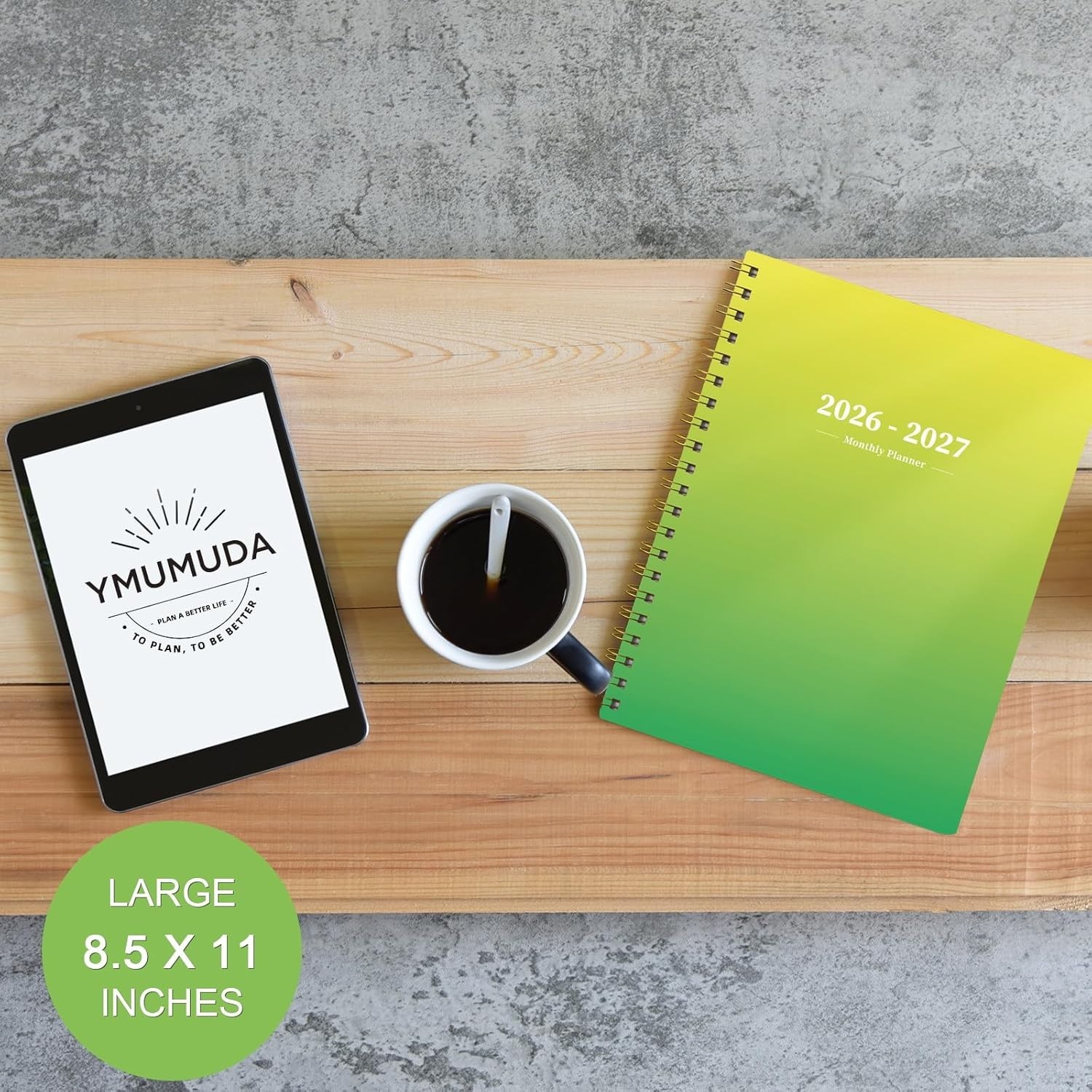 2026-2027 Large Monthly Planner – Spiral Bound with Waterproof Cover, 80 Pages