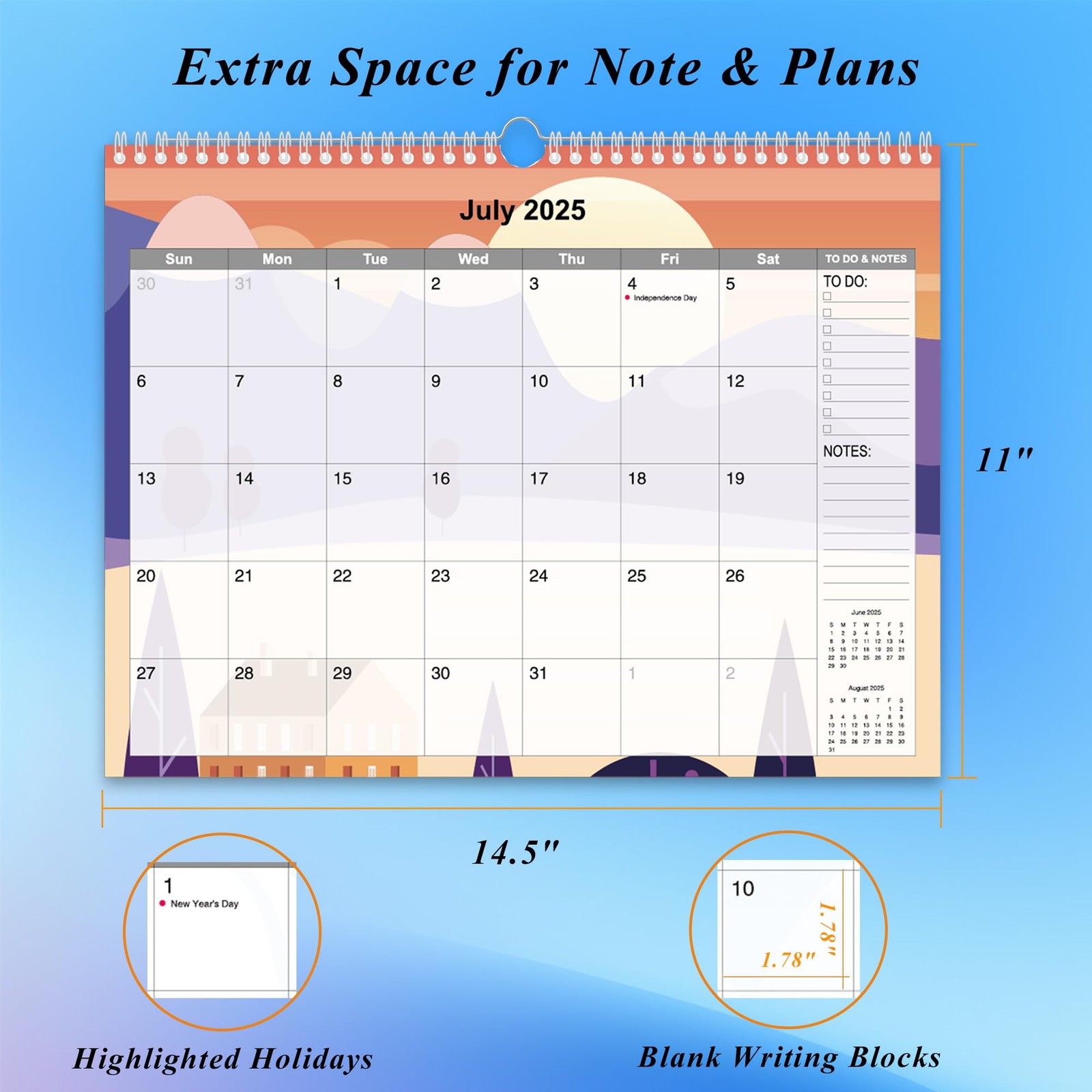 Calendar 2025-2026, Wall From July. 2025 – Dec. 2025-2026