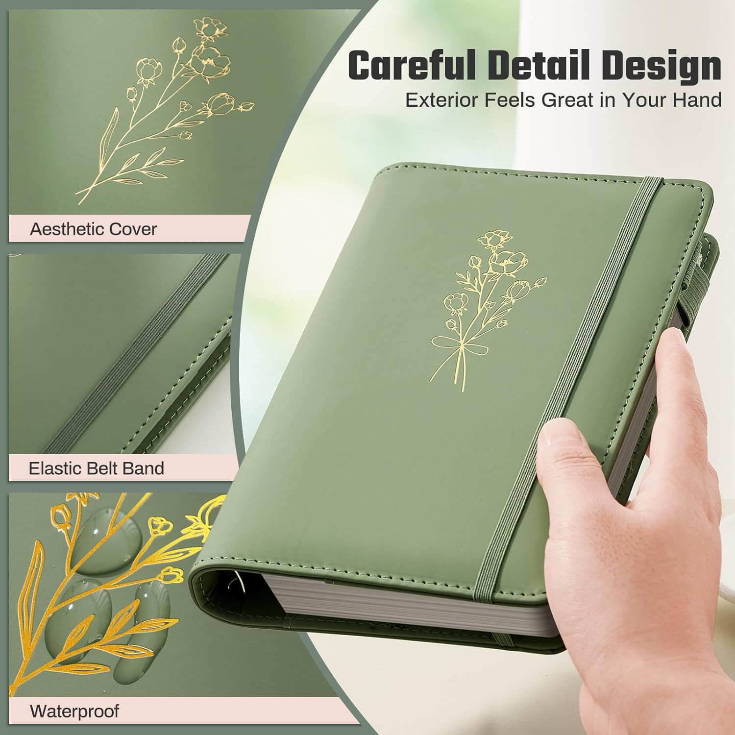 Aesthetic A6 Binder 6 Ring Refillable Notebook Planner Cover Small 0.8 Inch Loos