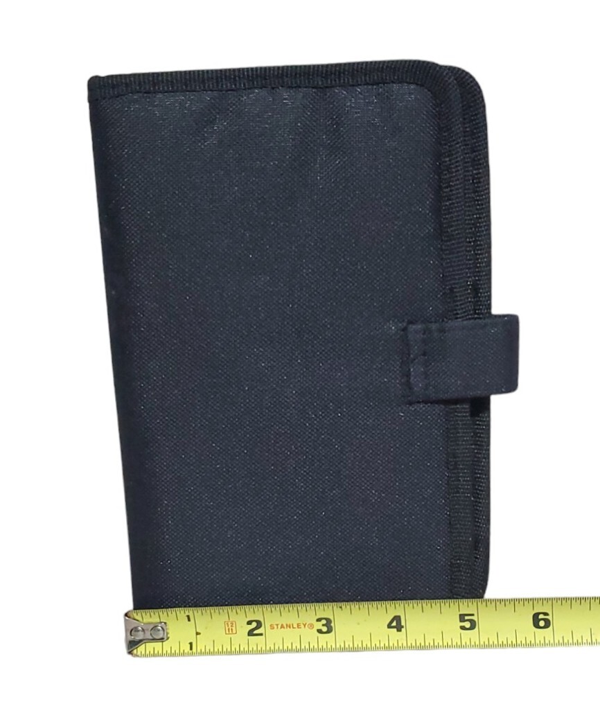 Daytimer Planner Organizer 6 Ring Black or Green Canvas 8.5″ x 5.25″ Snap Close