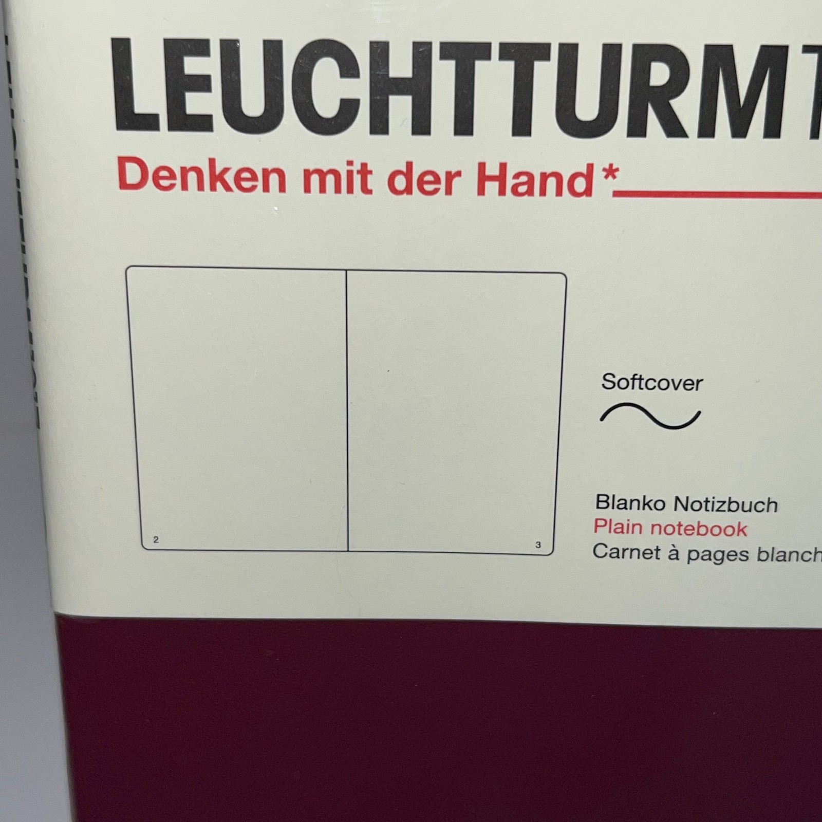LEUCHTTURM1917 B5 Plain Notebook Softcover 80g – 123 pages – Port Red – Sealed