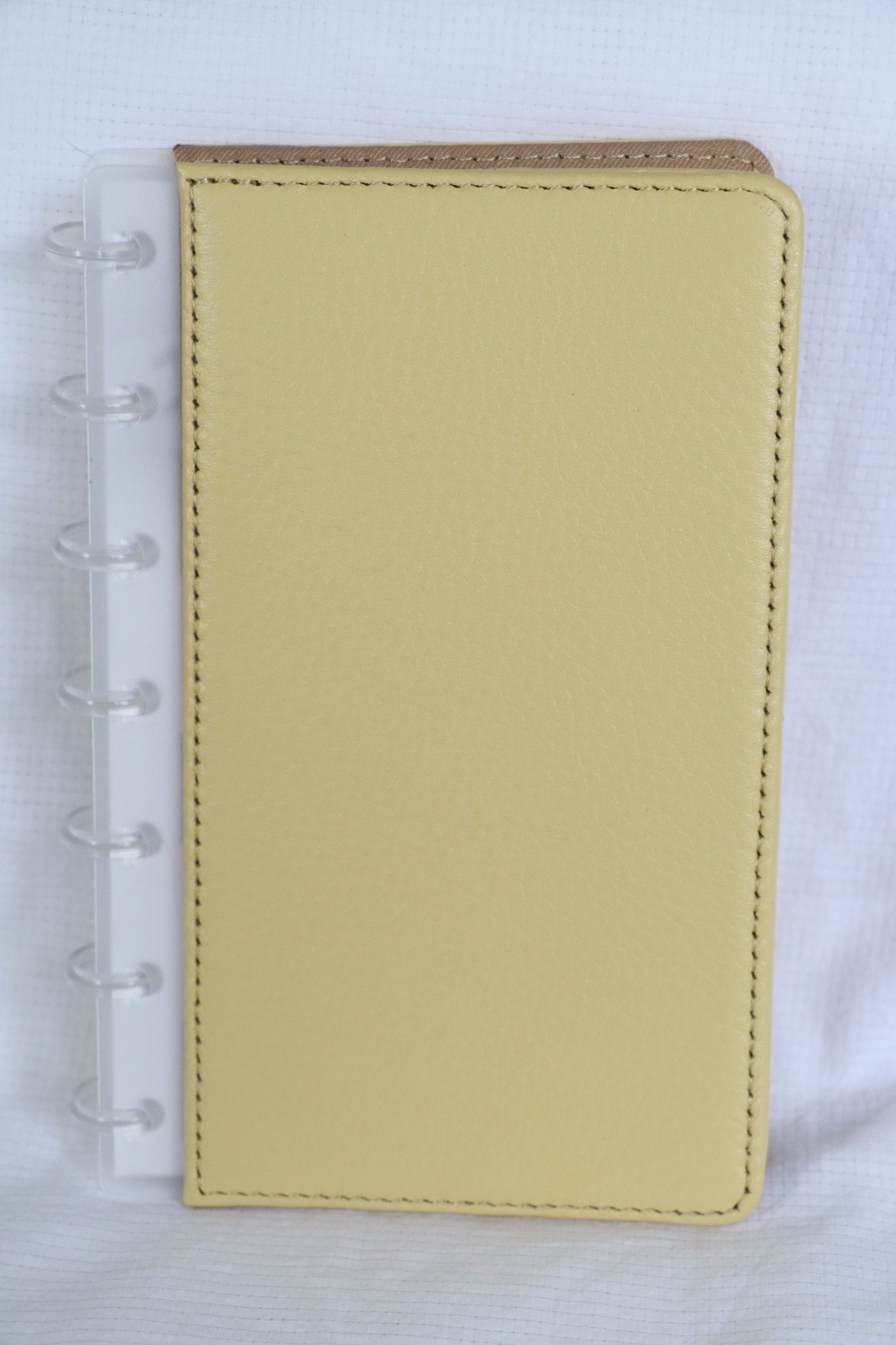 Levenger Circa Notebook Leather Pale Yellow Compact Size+ Paper Dust Jacket NEW