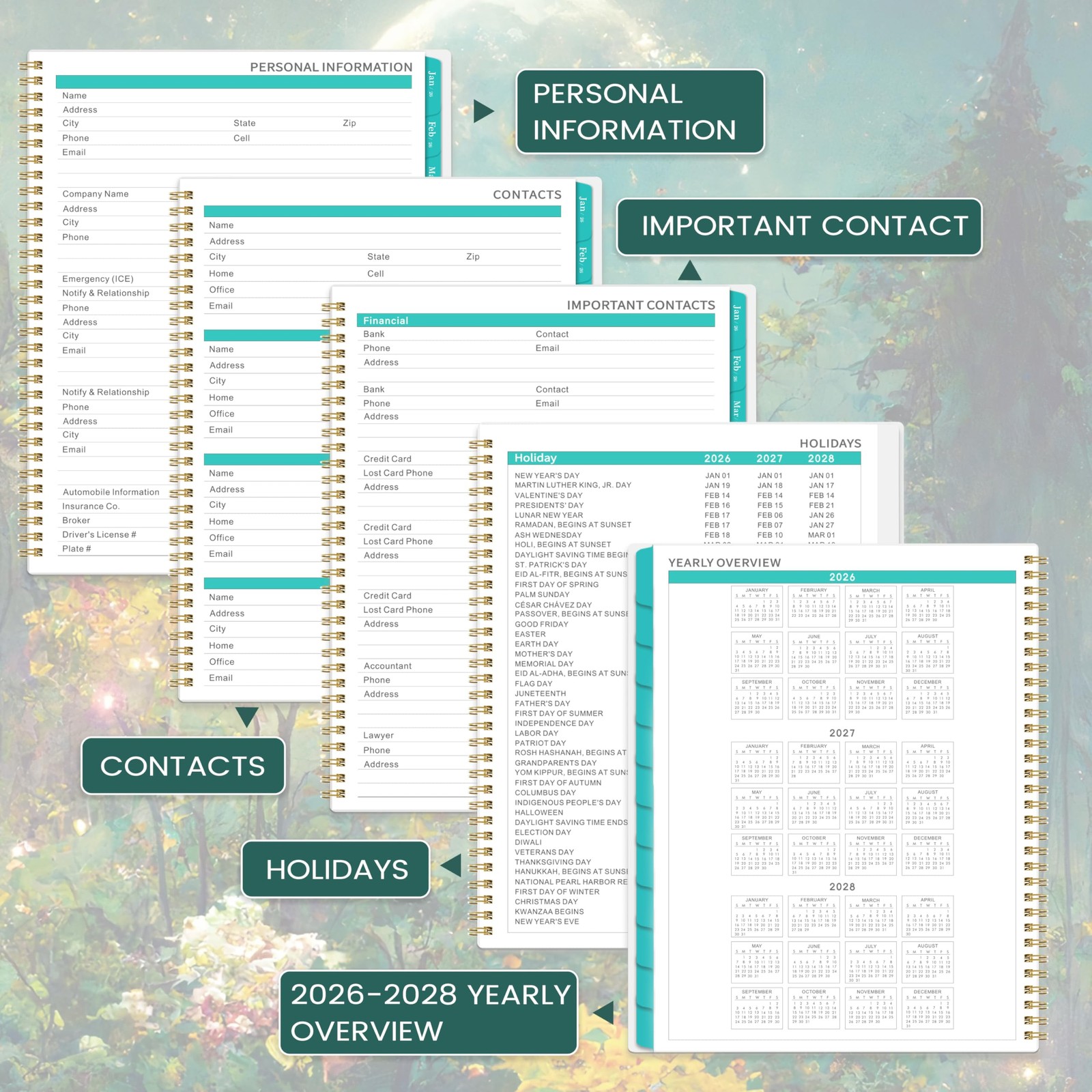 2026 Monthly Planner Twin-Wire Binding Calendar Planner, 11×9 Inch