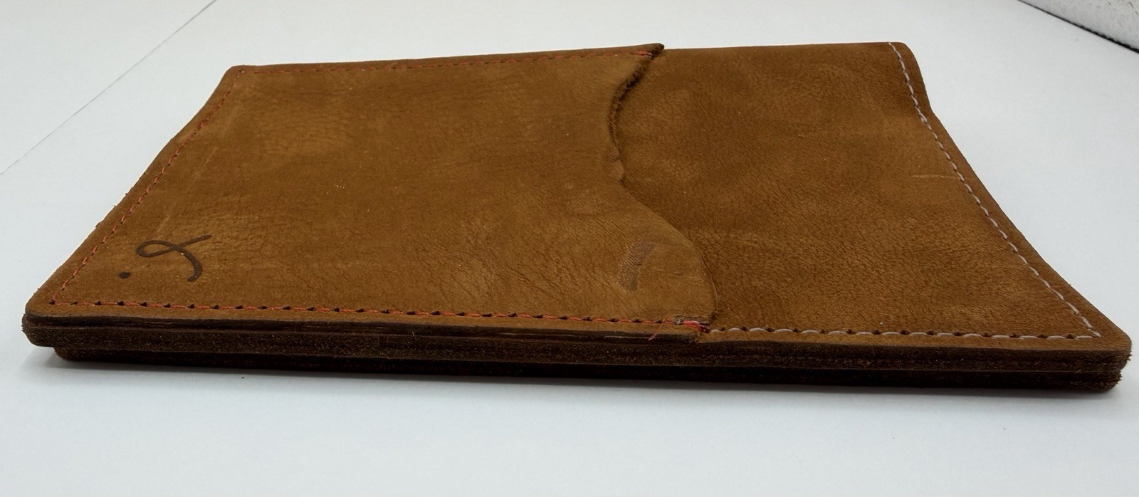 Sojourner Handmade Leather Field Notes Cover Pocket Notebook Brown Red Stitching