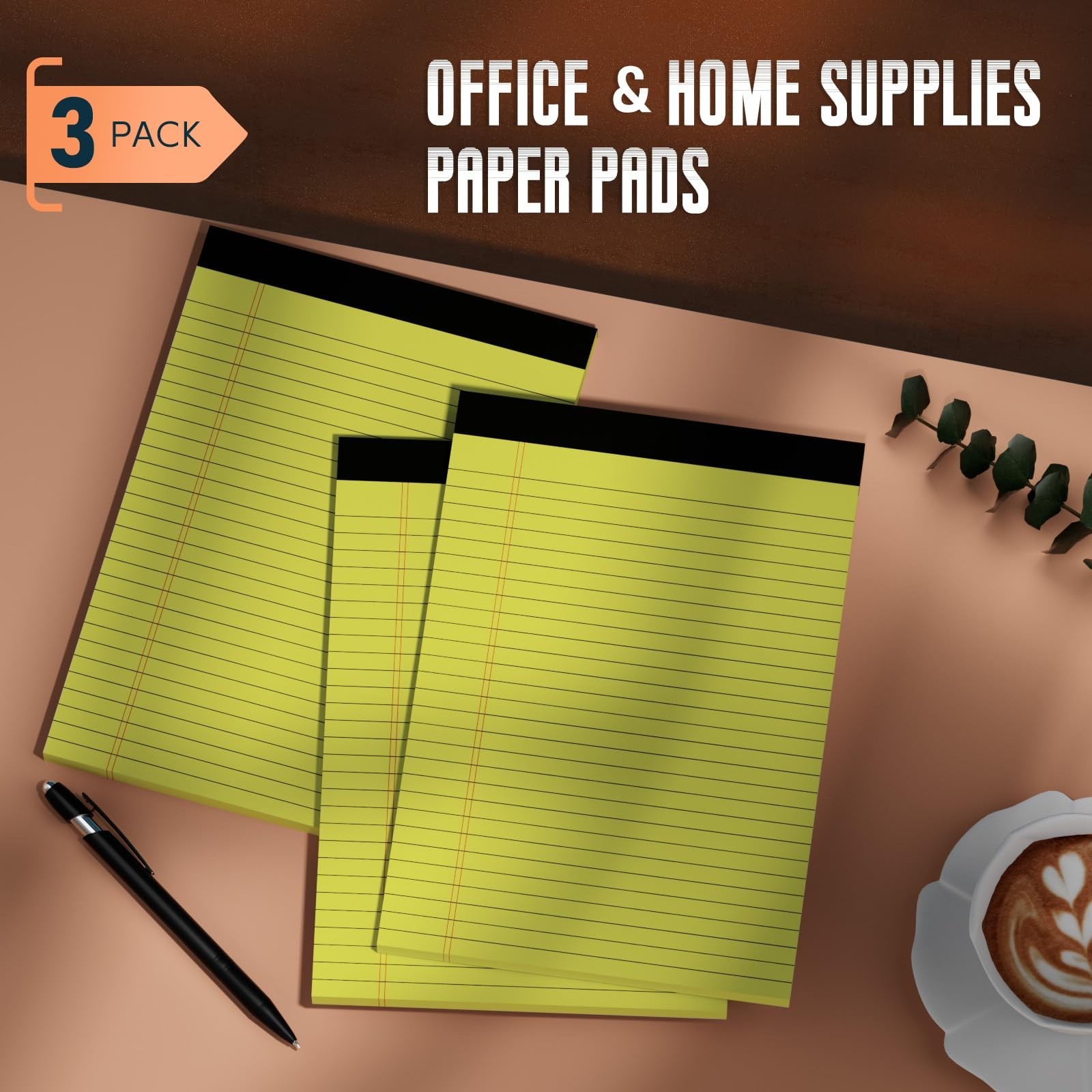 Yellow Legal Pads 8.5 x 11 Note Pads, 3 Pack Yellow Notepads 8.5 x 11 Wide Ru…