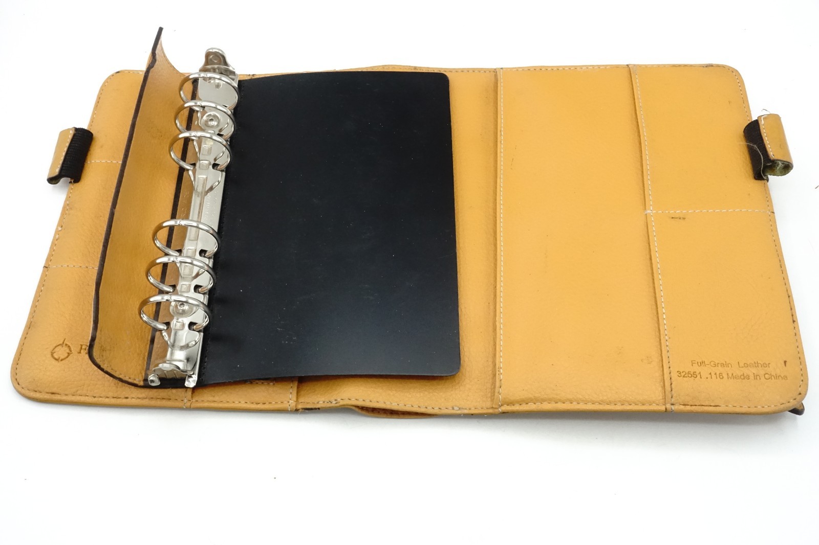 Franklin covey Vintage Full Grain Leather Planner Mustard Yellow 6 Ring Compact