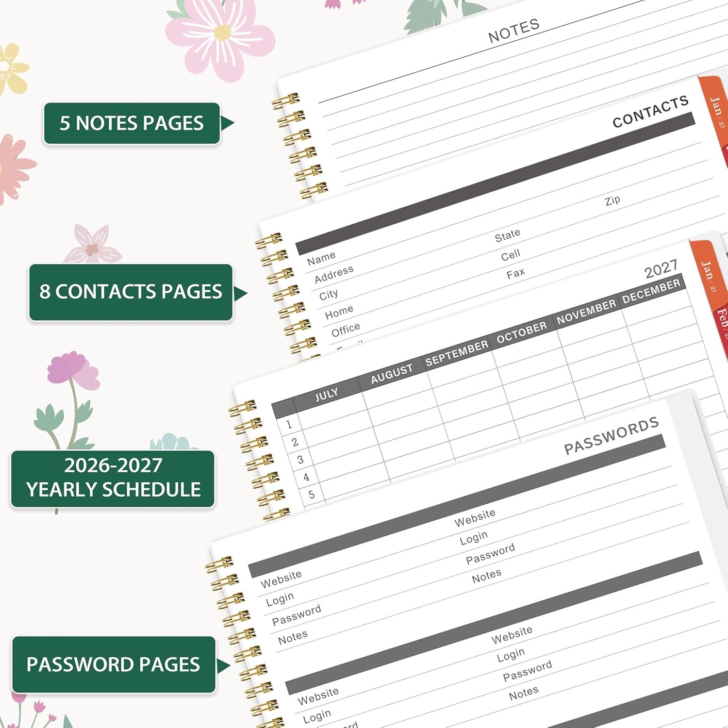 Ultimate Monthly Planner 2026-2027 – Colorful Tabs, Eco-Friendly, Ink-Resistant
