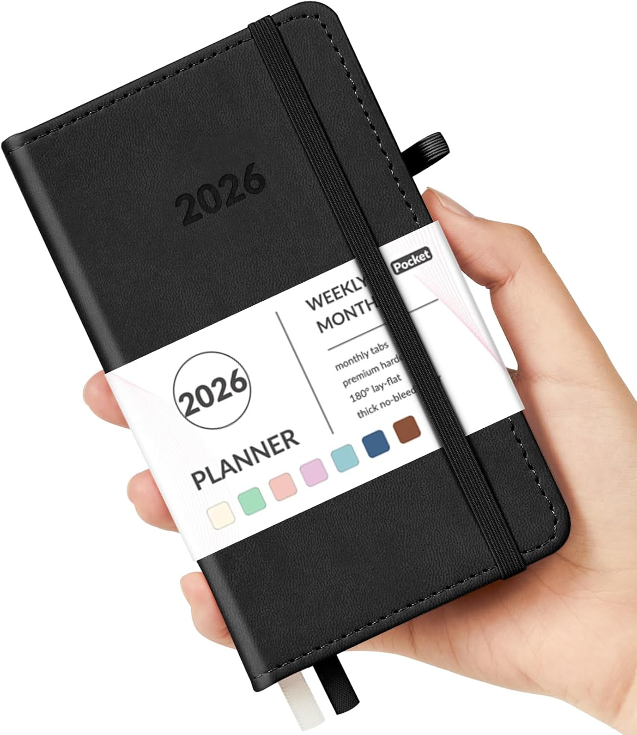 Pocket Planner 2026, Weekly Monthly Planners with Month Tabs for Purse, 3.5″ x 6