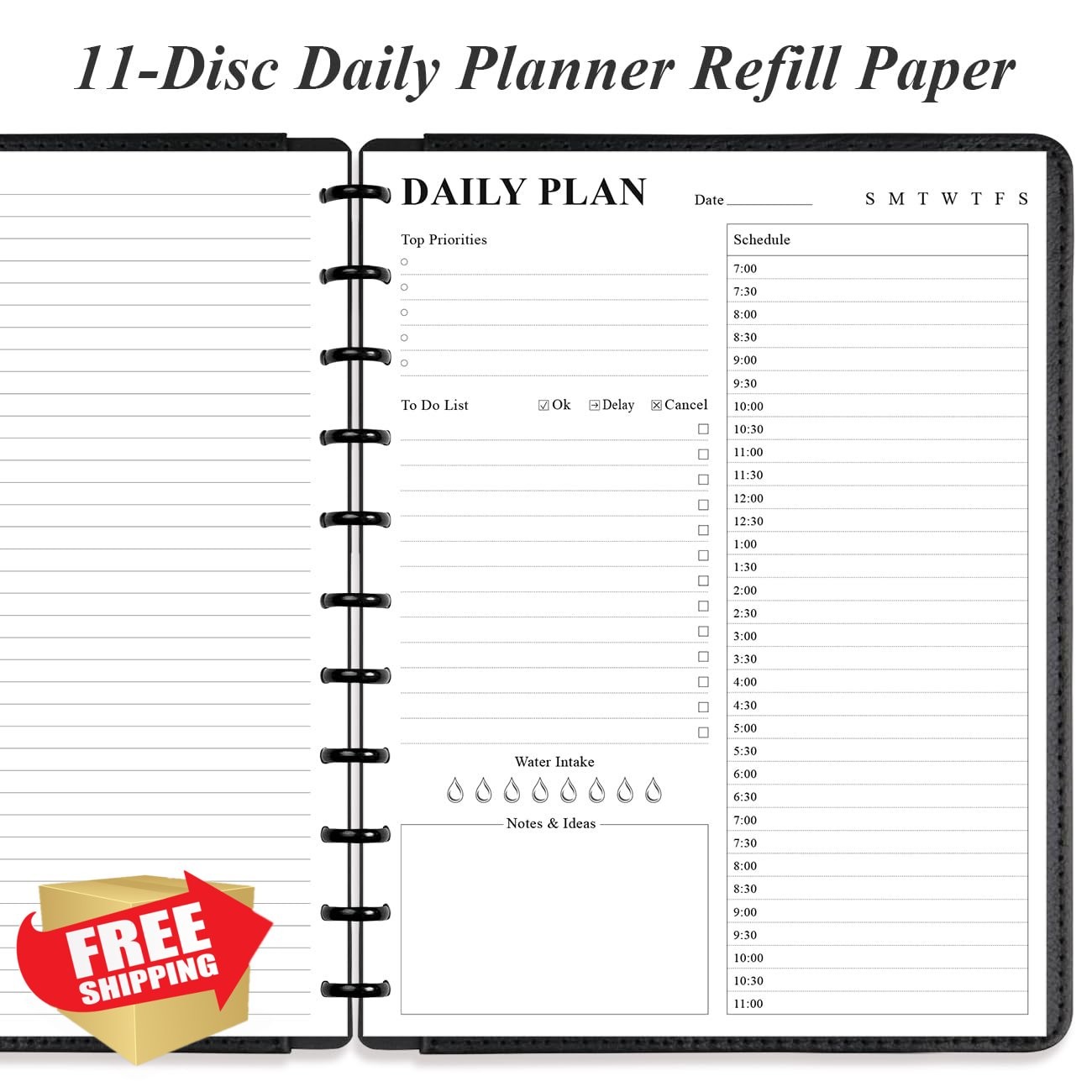 Yaridar 100 Sheets Discbound Planner Refill