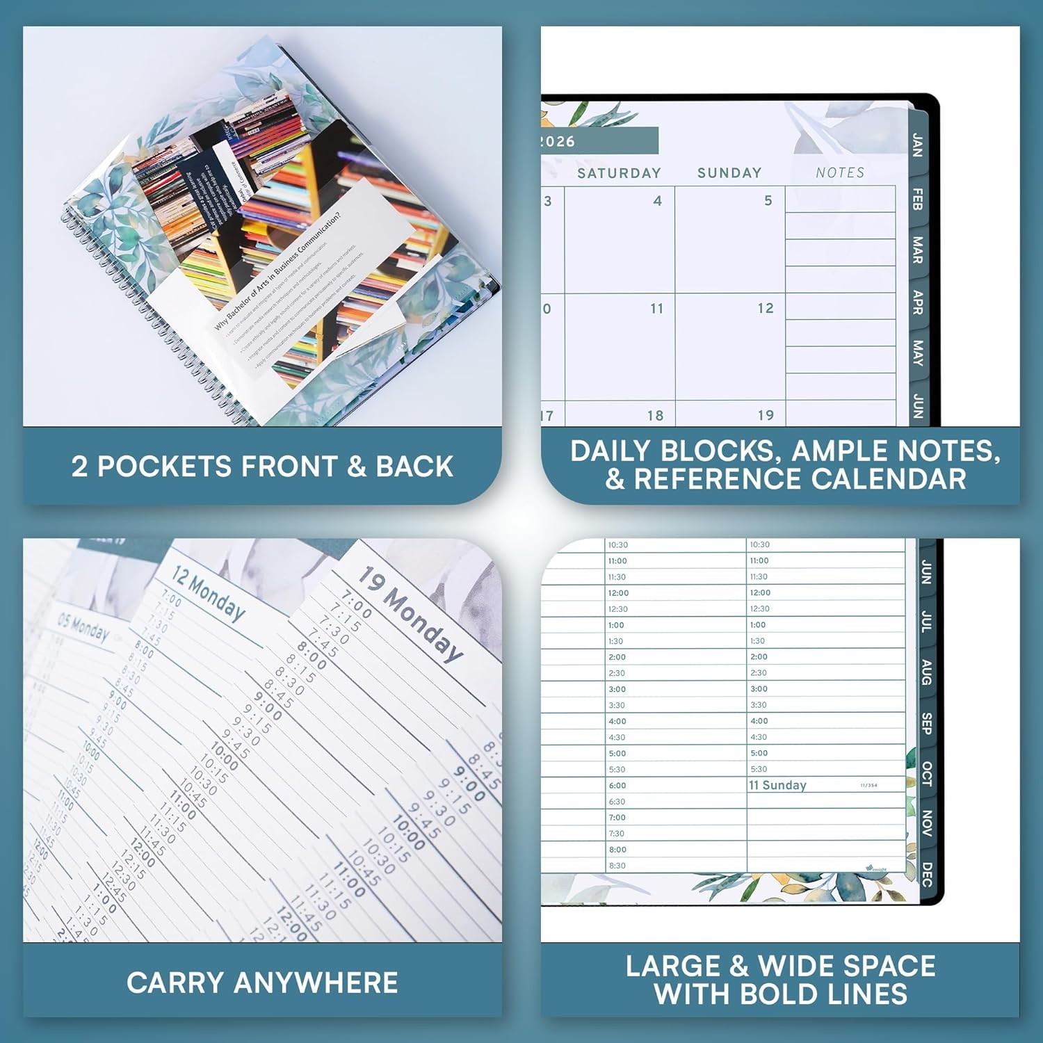 Ensight 2026 Appointment Book and Planner Ensight 6.5 x 8.5 inches Large Tabbed