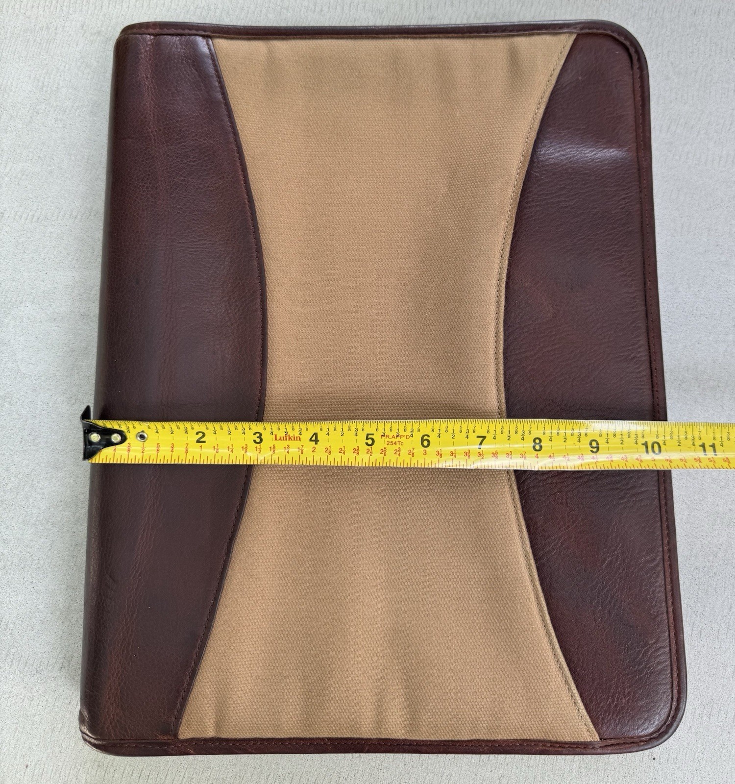 Vintage Duluth Trading Fire Hose Canvas & Leather Padfolio/Portfolio 13.5″ x 10″