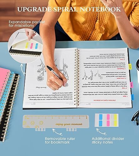 Spiral Notebook Journal 8.5” x 11”, A4 Large Notebooks for Women Men, College