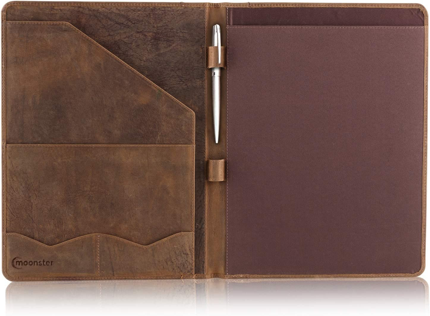 Leather Portfolio Professional Organizer Padfolio – Resume Folder with Luxury Pe