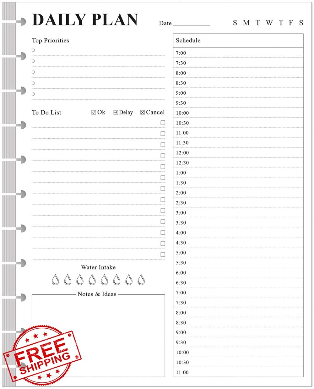 Yaridar 100 Sheets Discbound Planner Refill