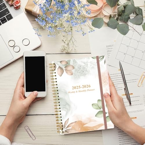 2025-2026 Planner – Academic Planner 2025-2026 from July 6.4″ x 8.5″ Rose Leaf
