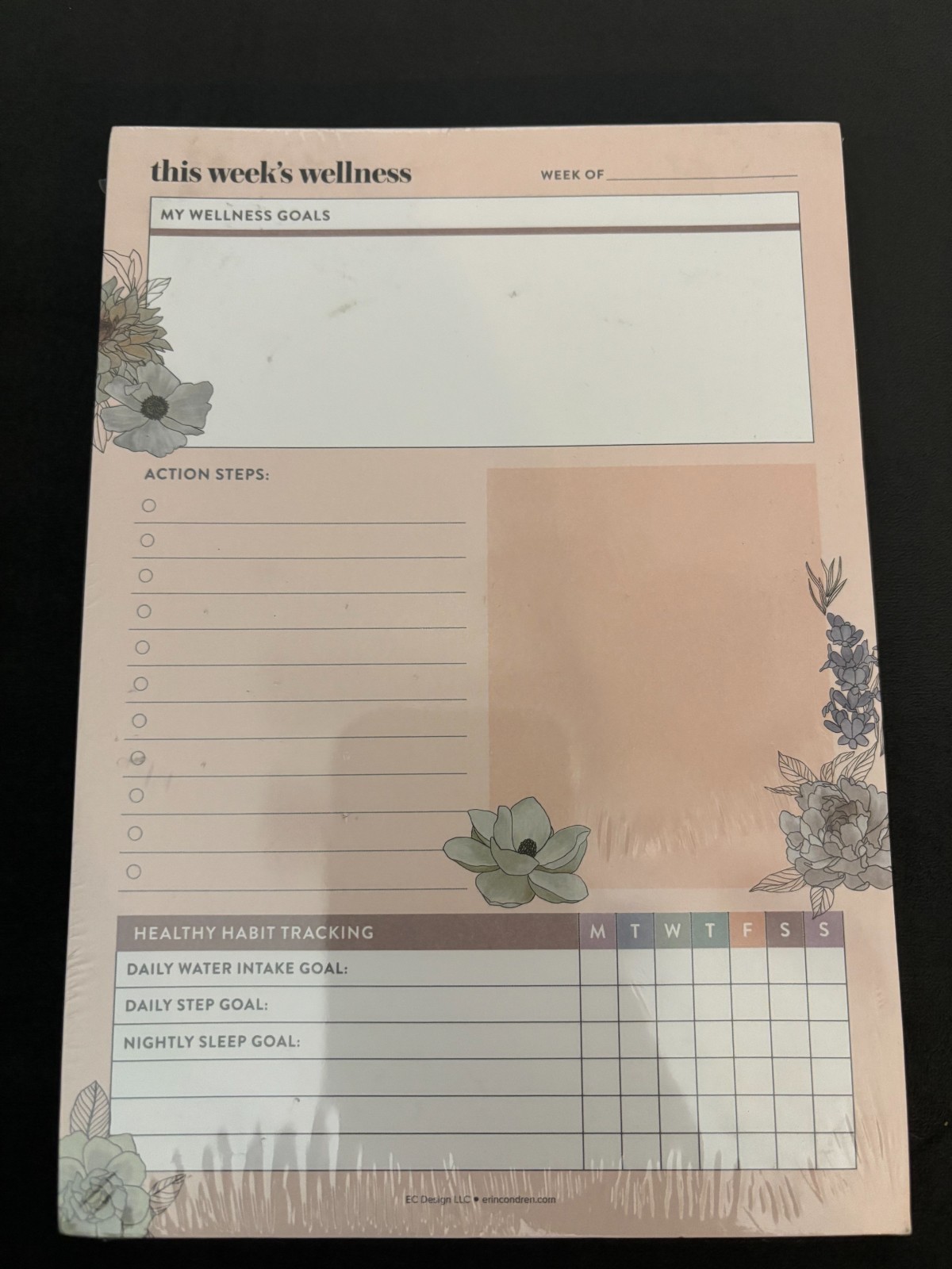 Erin Condren Note Pads, set of 2, Wellness pad & Today pad, BRAND NEW in wrapper