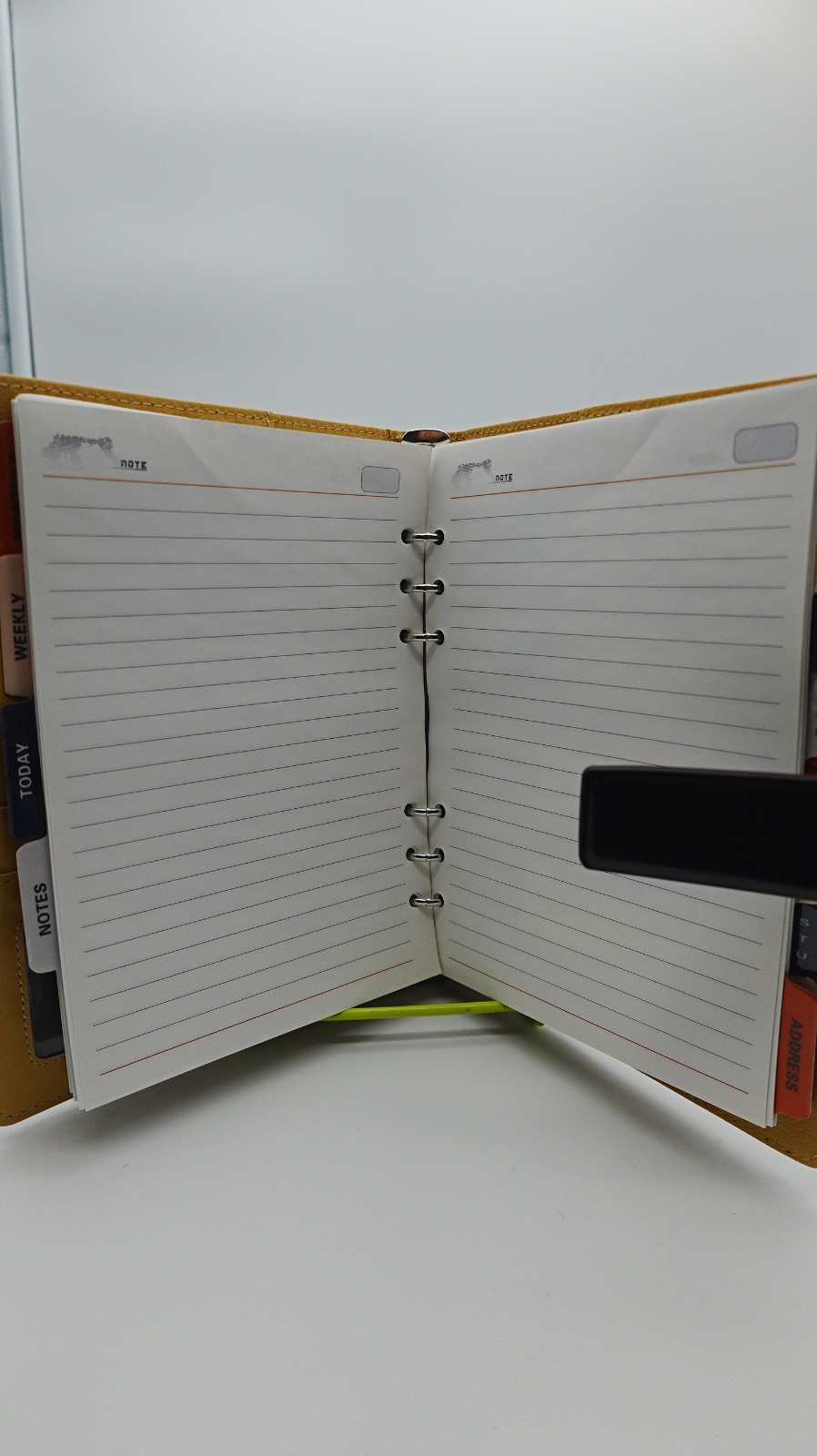 Black Refillable Leather Weekly Planner Organizer Notebook Planner Address Book