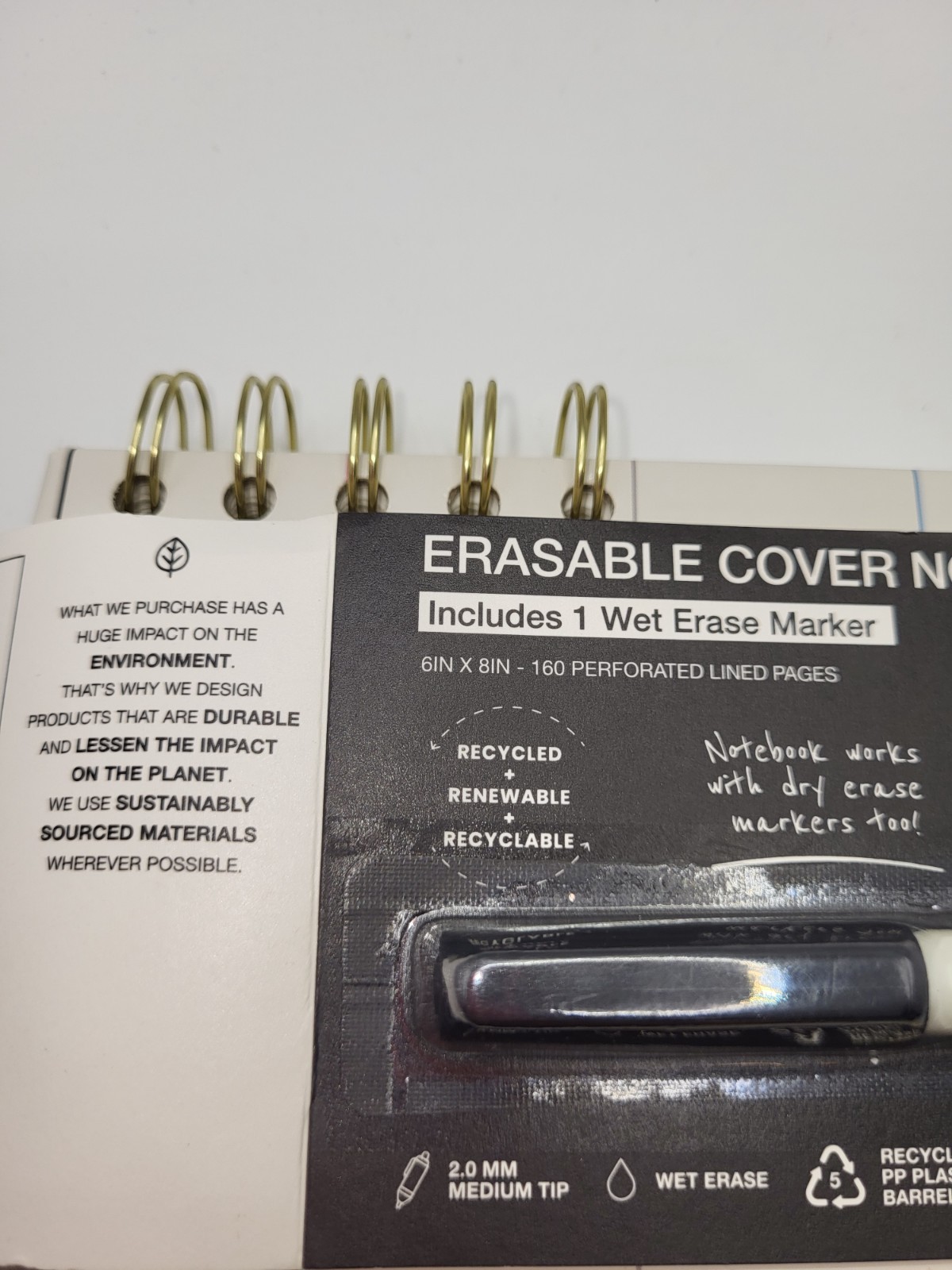 altitude Erasable Cover Notebook Weekly Planning Wet Erase Marker Perforated