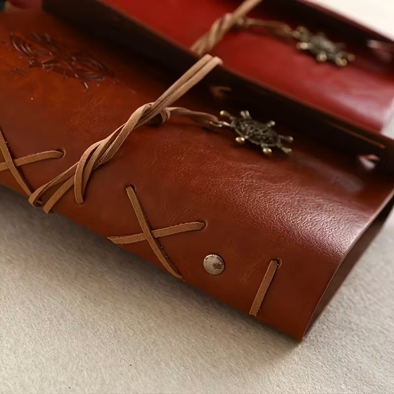 Vintage Leather Journal Refillable Notebook Nautical Compass Anchor Gift Travel