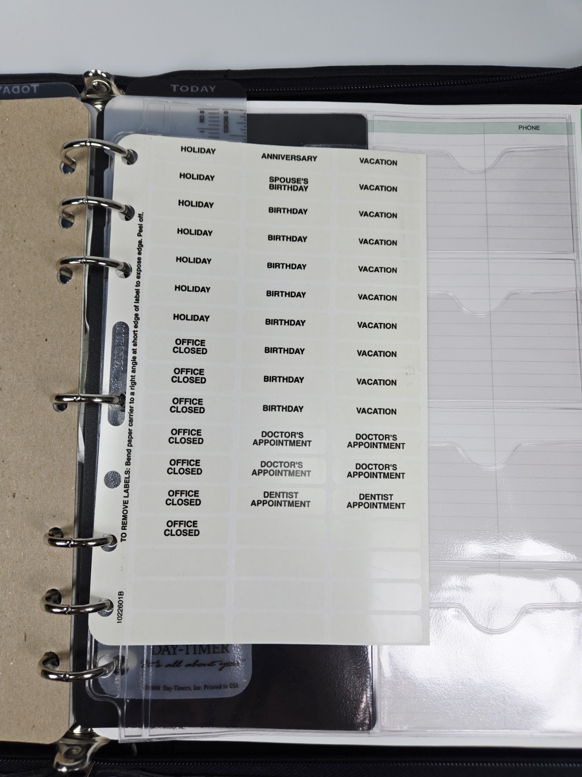 Vintage Daytimer Zip Around Organizer Planner Genuine Leather 11×13 Calender