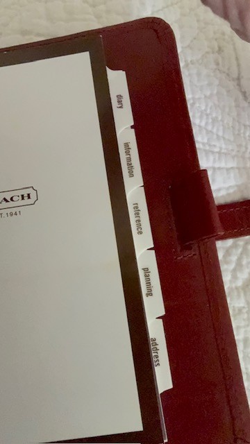 Vintage Coach Red Leather Address/Journal Notebook with Tabs 4 1/2″ X 6″ 6 Rings