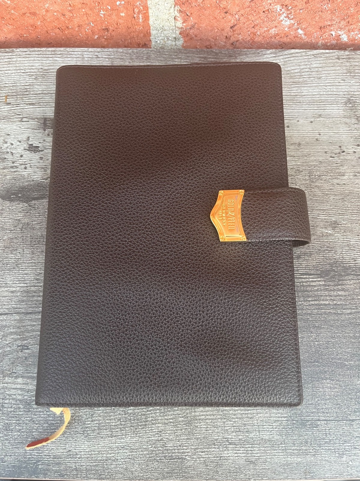 Gold Pheil Germany Notebook Cover 150 Anniversary, Brown Leather