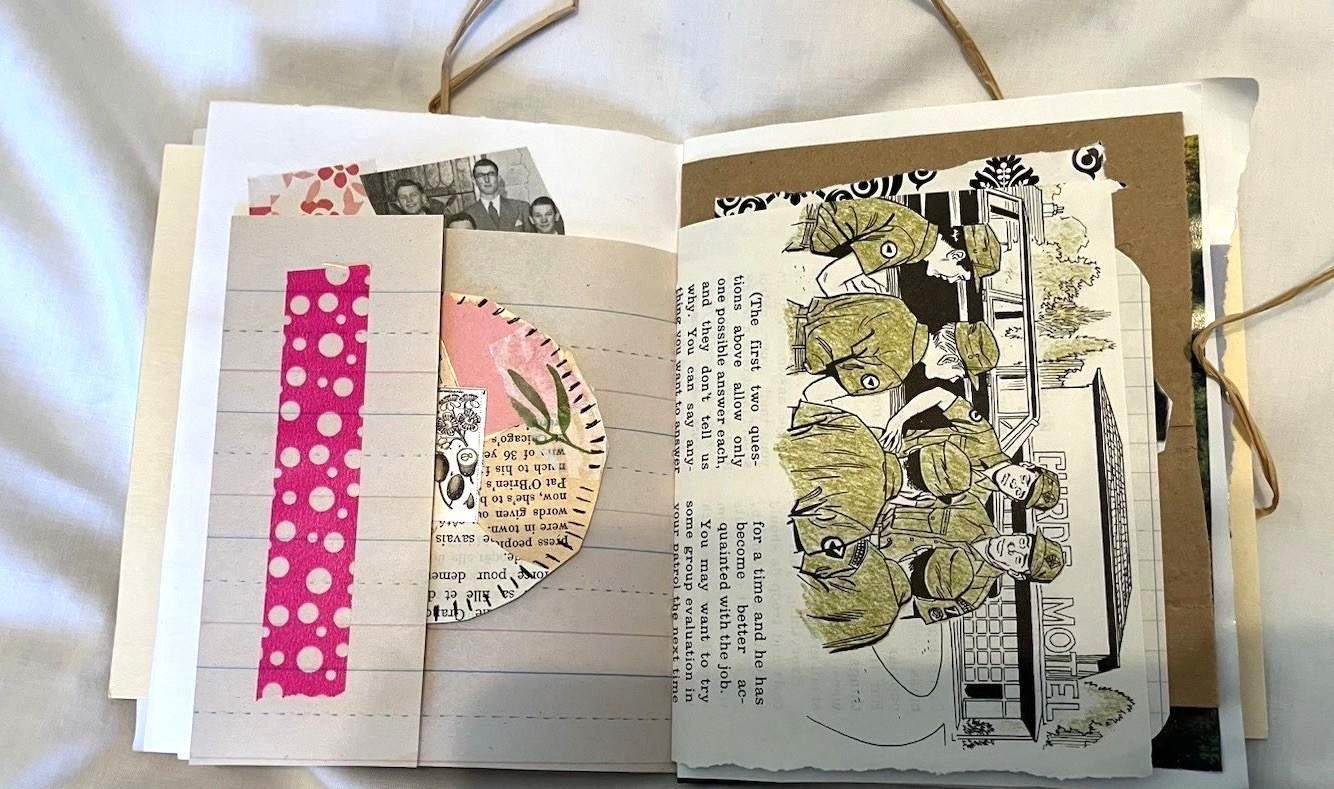 Junk Journal Floral Vintage 5×5” Tuck Spots, Tie Clip,Paper Ephemera Embellished