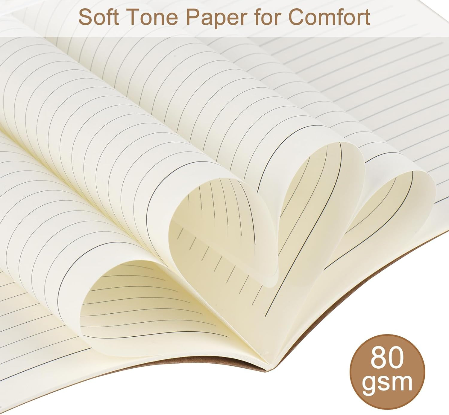 5 Pack A5 Kraft Notebooks Bulk, 8.15×5.5 Inches Lined Paper Journaling Notebooks