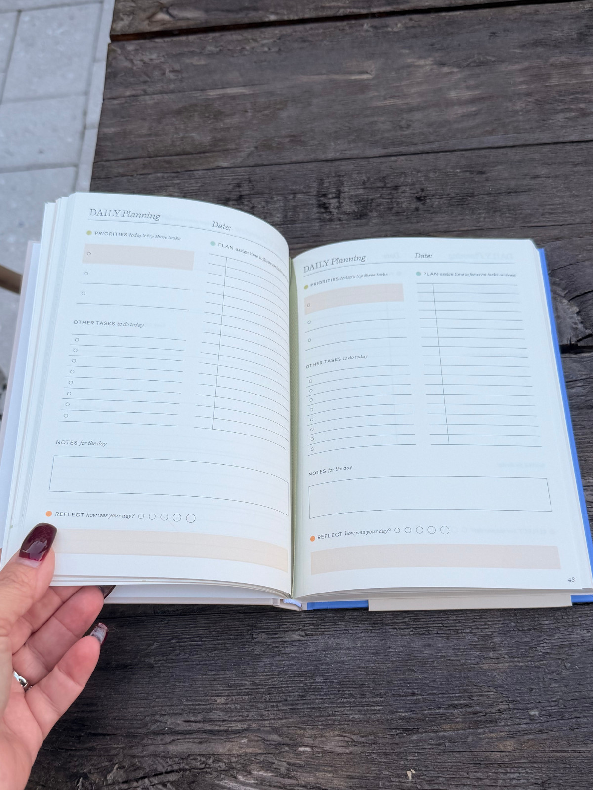 NEW Blue & Cream Papier “Start Fresh Everyday” 16 Week Productivity Planner