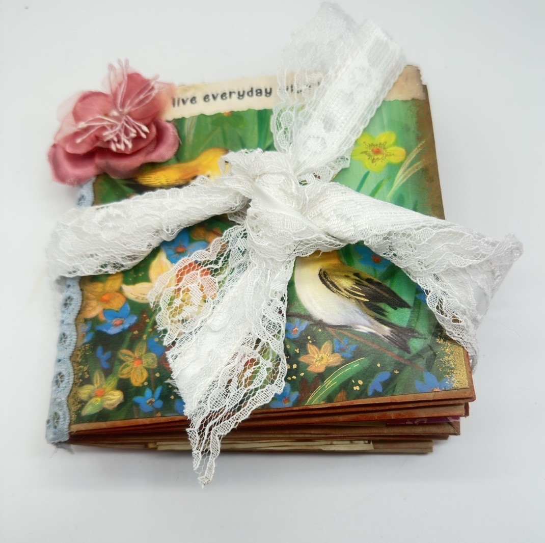 Hand Made Junk Journal Live Everyday With Intention. Medium Is Brown Paper Bags
