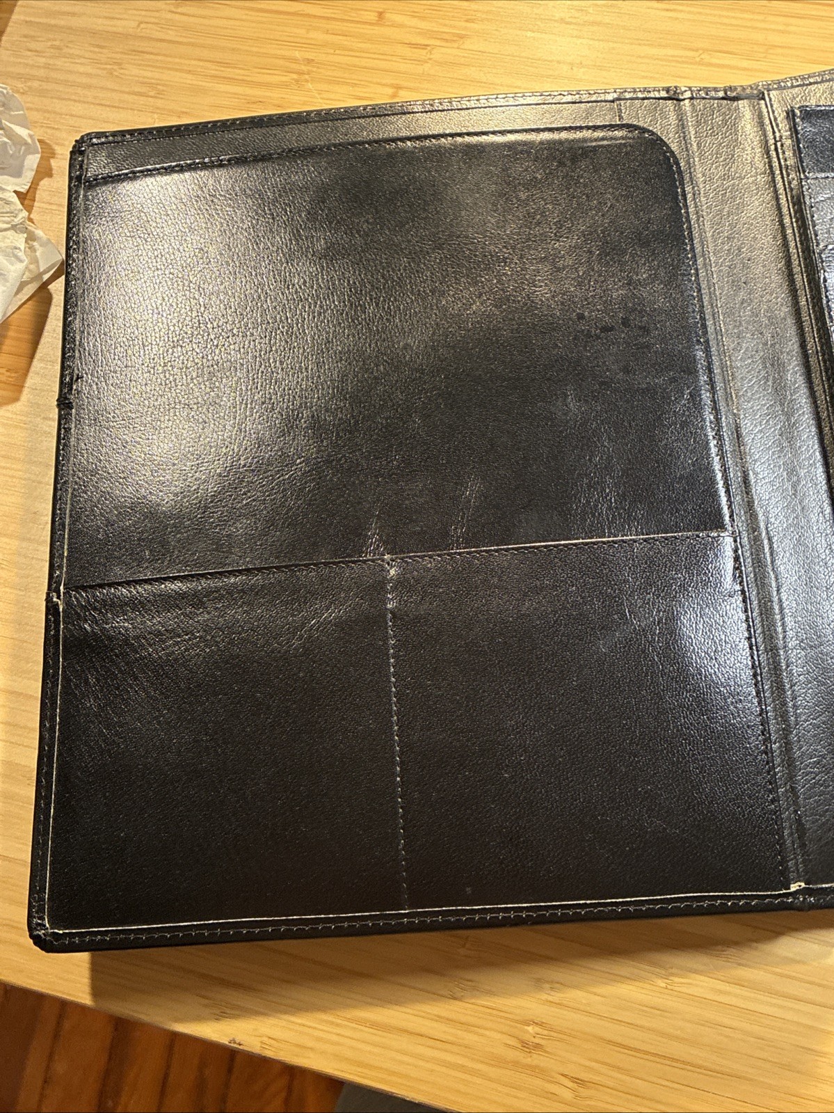 SevenKLeather Black Leather Folio Luxurious Leather Smells So Good! 12.5×10 in