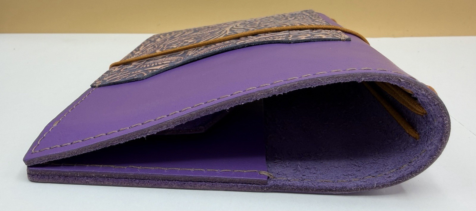 Sojourner Pocket TN Purple Leather Traveler’s Notebook Floral Cover