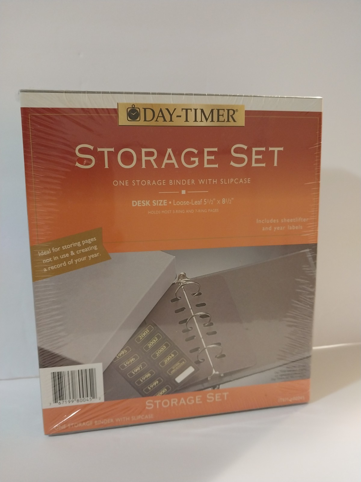 Day Timer Storage Set Binder Slipcase Sheetlifter & Year Labels Sealed