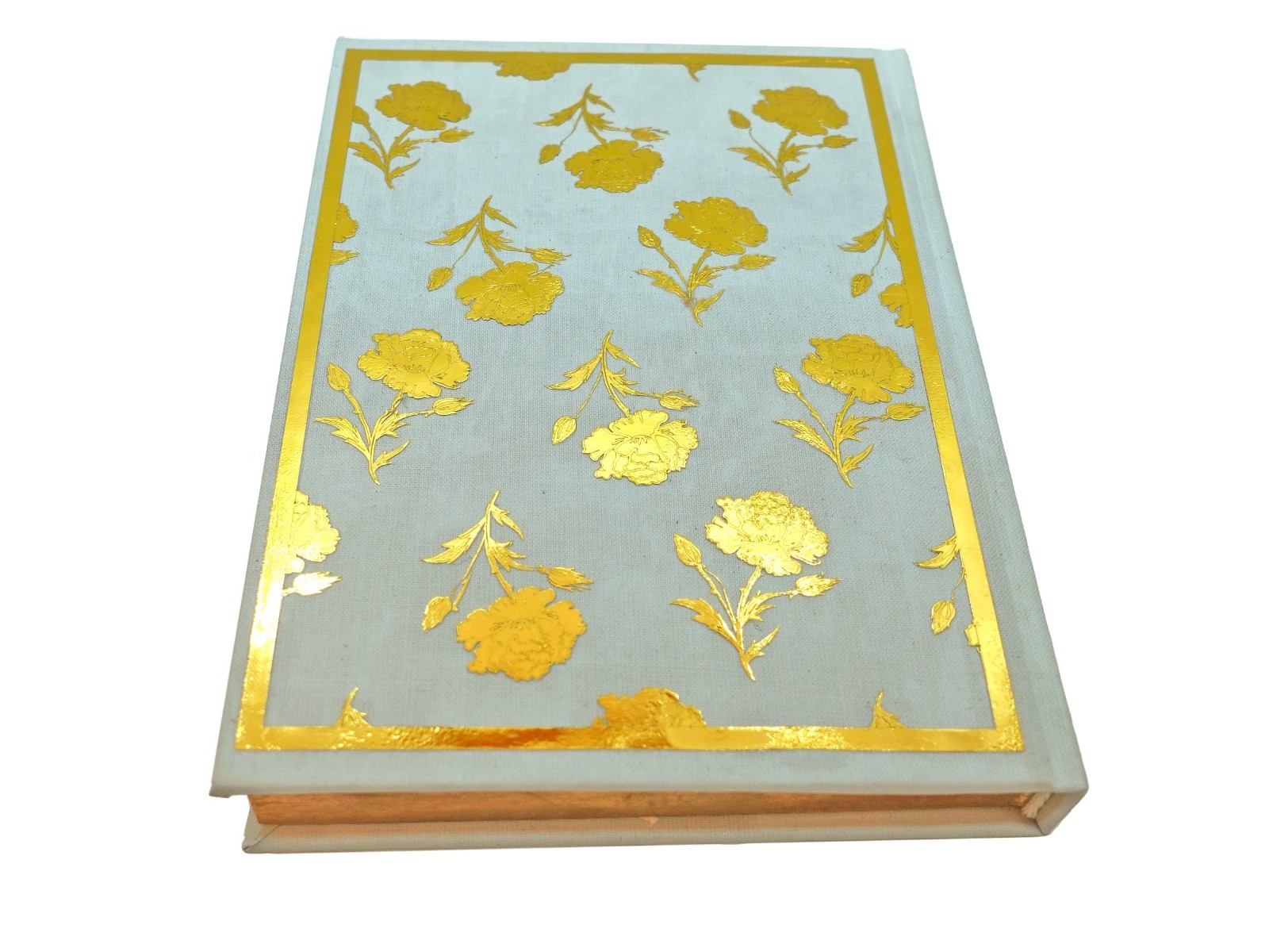 Light Gray A5 Floral Lined Writing Journal Vintage Handmade Gift